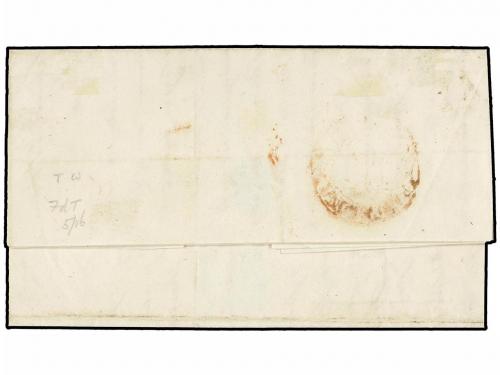 ✉ ESPAÑA. Ed. 1. 1850. BILBAO a BARCELONA. 6 cuartos negro, 