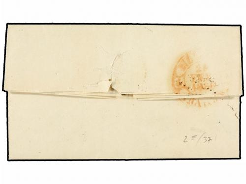 ESPAÑA. Ed. 1A. 1850. ZARAGOZA a HUESCA. 6 cuartos negro, pl