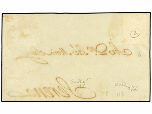 ✉ ESPAÑA. Ed. 1. 1850. FRONTAL. BADAJOZ a SERENA. 6 cuartos 