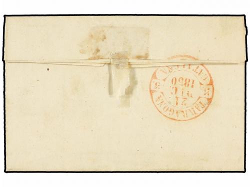 ✉ ESPAÑA. 1850. REUS a TARRAGONA. Circulada con el signo ARA