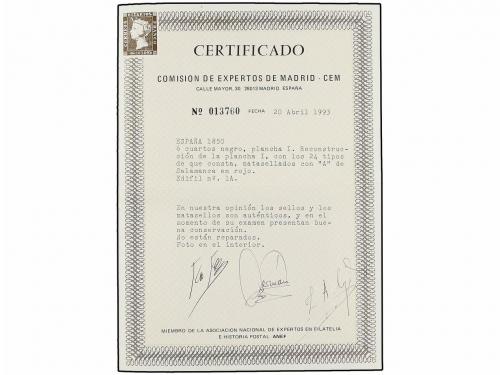 ° ESPAÑA. Ed. 1 (24). 6 cuartos negro. RECONSTRUCCIÓN DE LOS