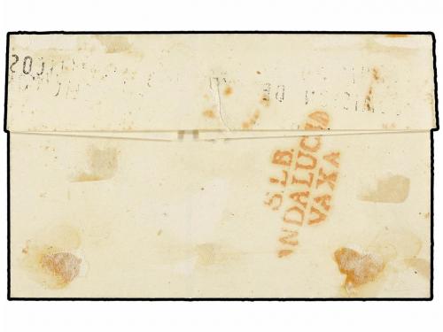 ✉ ESPAÑA. Ed. 1A. 1850. REUS a AYAMONTE. 6 cu. negro, tipo I