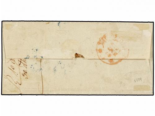 ✉ ESPAÑA. Ed. 1. 1850. SEVILLA a CÁDIZ. Envuelta sin las sol