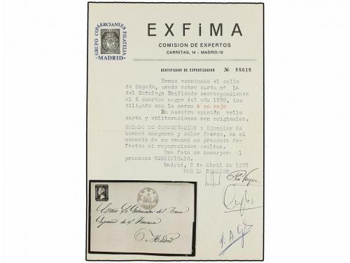 ¿ ESPAÑA. Ed. 1. 1850. SORIA a MADRID. 6 cu. negro, tipo I p