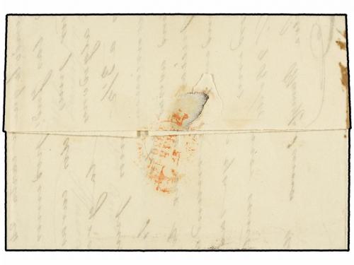 ✉ ESPAÑA. Ed. 1. 1850. VERGARA a HUESCA. 6 cu. negro, tipo I