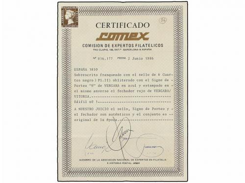 ✉ ESPAÑA. Ed. 1. 1850. VERGARA a HUESCA. 6 cu. negro, tipo I