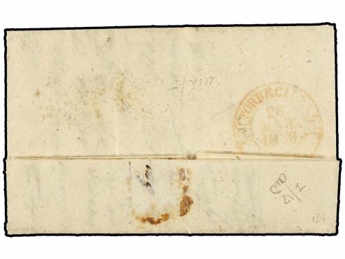 ✉ ESPAÑA. Ed. 1A. 1850. CALDAS a ORTIGOSA. 6 cu. negro, tipo