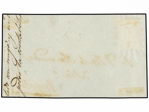 ✉ ESPAÑA. Ed. 1. 1850. FRONTAL. ZAFRA a TRUJILLO. 6 cu. negr