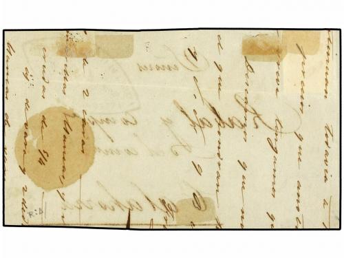 ✉ ESPAÑA. Ed. 1. 1850. FRONTAL. VERGARA a CALAHORRA. 6 cu. n