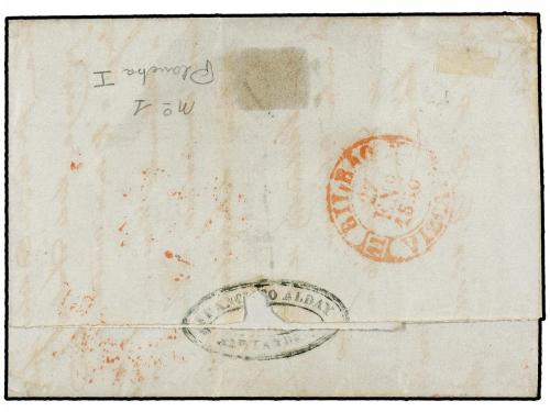 ✉ ESPAÑA. Ed. 1. 1850. SANTANDER a BILBAO. 6 cu. negro, tipo