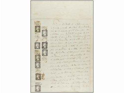 (*) ESPAÑA. Ed. 1. 6 cu. negro. FALSO POSTAL detectado solam