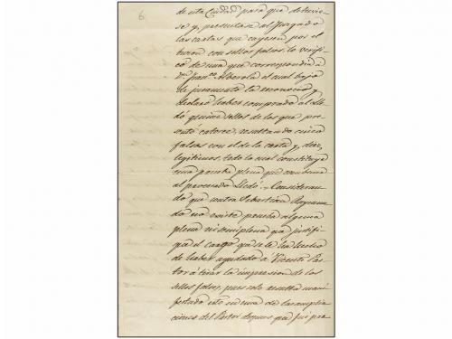 (*) ESPAÑA. Ed. 1. 6 cu. negro. FALSO POSTAL detectado solam