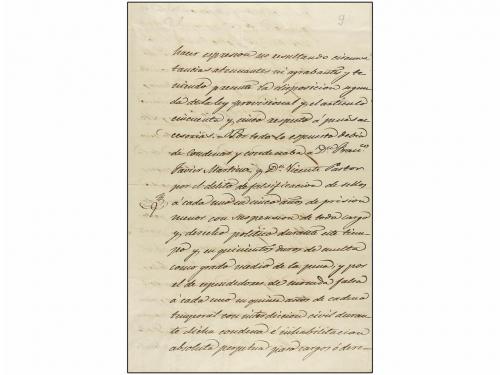 (*) ESPAÑA. Ed. 1. 6 cu. negro. FALSO POSTAL detectado solam