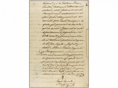 (*) ESPAÑA. Ed. 1. 6 cu. negro. FALSO POSTAL detectado solam