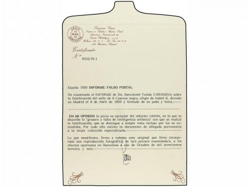 (*) ESPAÑA. Ed. 1. 6 cu. negro. FALSO POSTAL detectado solam