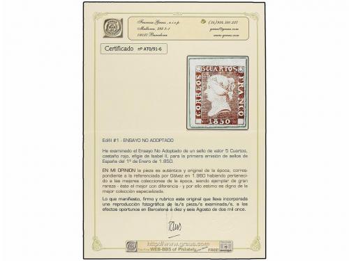 ESPAÑA. ENSAYO. DISEÑO NO ADOPTADO. 5 cu. naranja, esquina d