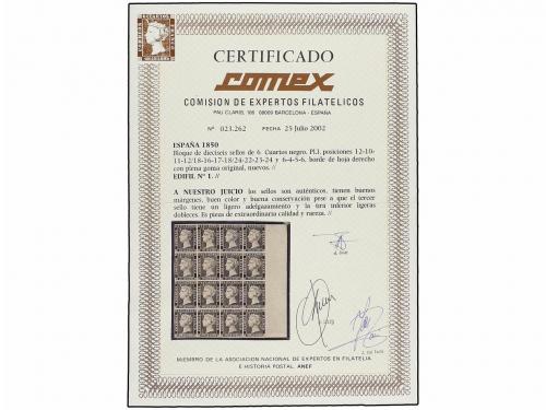 (*) ESPAÑA. Ed. 1 (16). 6 cu. negro. Bloque de dieciseis, ti