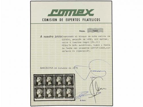 **/* ESPAÑA. Ed. 1A (8). 6 cu. negro. Bloque de ocho, tipo I