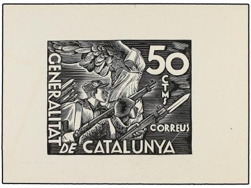 ESPAÑA. PROYECTOS NO ADOPTADOS. 50 cts. rojo y en negro. Pro