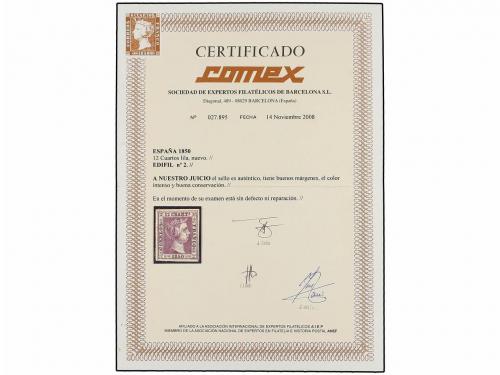 (*) ESPAÑA. Ed. 2. 12 cuartos lila. Color excepcional. PIEZA