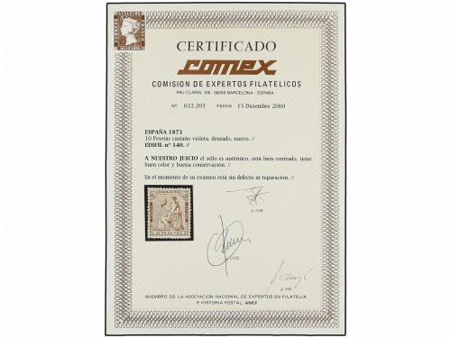 * ESPAÑA. Ed. 140. 10 pts. castaño violeta. Excelente color