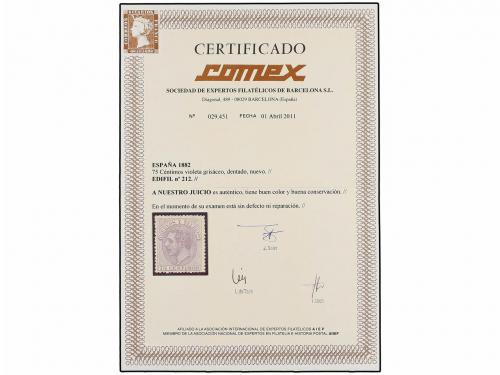 (*) ESPAÑA. Ed. 212. 75 cts. gris. Buen centraje. MAGNÍFICO