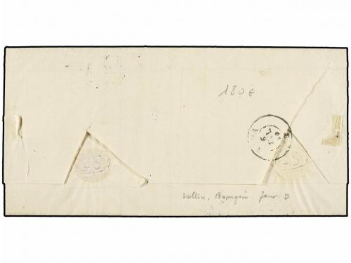 ✉ PERU. 1866. TRUXILLO a LIMA. 1 dinero rosa, pareja, mat. f