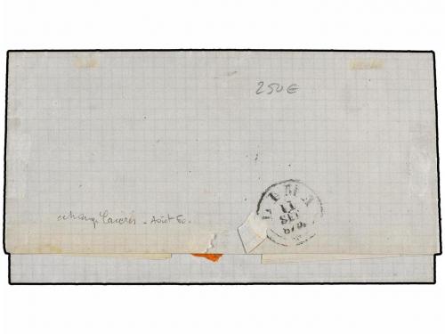 ✉ PERU. Sc. 14. 1870. ISLAS CHINCHAS a LIMA. 1 dinero verde,