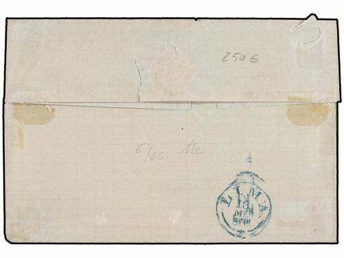 ✉ PERU. Sc. 14. 1870. ISLAS DE CHINCHA a LIMA. 1 dinero verd