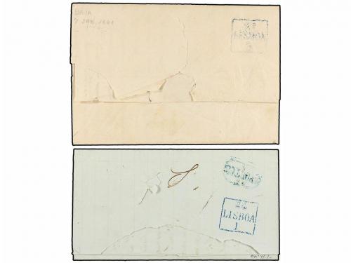 ✉ BRASIL. 1841-49. Dos cartas circuladas de BAHIA a PORTO (P