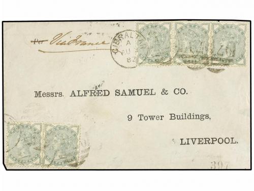 ✉ GIBRALTAR. 1882. GIBRALTAR to LIVERPOOL. Envelope franked 
