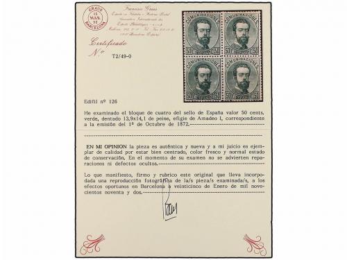 **/* ESPAÑA. Ed. 126 (4). 50 cts. verde. Bloque de cuatro, c