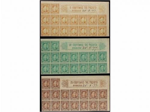 ** ESPAÑA. Ed. 174As, 177As, 179As, 180As. 5 cts. sepia, 25