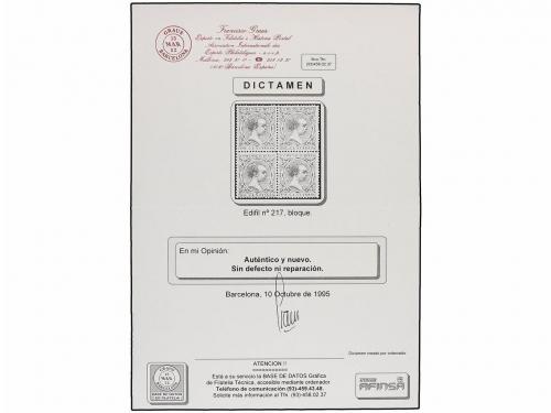 **/* ESPAÑA. Ed. 217, 219, 221 (4). 10 cts. castaño rojo, 15