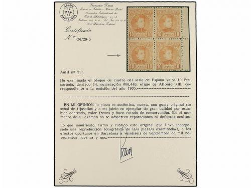 * ESPAÑA. Ed. 255 (2). 10 pts. naranja. Pareja, excelente ce