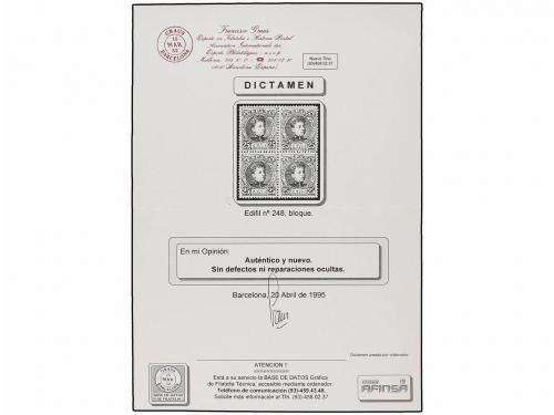 **/* ESPAÑA. Ed. 241, 243, 248 (4). 2 cts. sepia, 10 cts. ro
