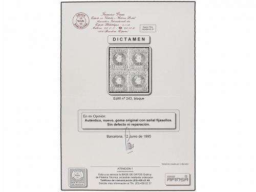 **/* ESPAÑA. Ed. 241, 243, 248 (4). 2 cts. sepia, 10 cts. ro