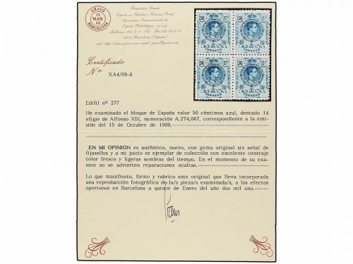 **/* ESPAÑA. Ed. 269, 270, 274, 277 (4). 10 cts. rosa, 15 ct