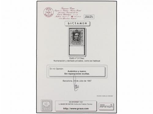 * ESPAÑA. Ed. 317Aeca. 25 cts. castaño CAMBIO DE COLOR. Raro