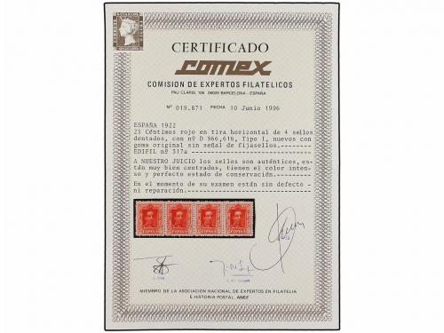 ** ESPAÑA. Ed. 310/23 (4). Cuatro series completas en tiras,