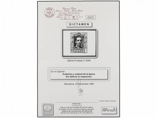 (*) ESPAÑA. Ed. 316. PRUEBA DE PUNZÓN. 20 cts. azul (Gálvez 
