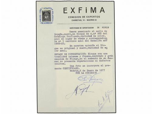 ** ESPAÑA. Ed. 268Hb. 5 cts. azul violeta. Tirada especial,