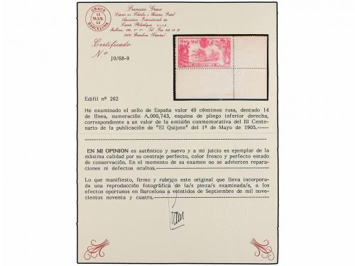 ** ESPAÑA. Ed. 262. 40 cts. rosa. Espectacular ejemplar de c
