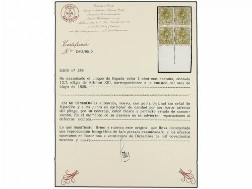 ** ESPAÑA. Ed. 289/90. SERIE COMPLETA en bloques de cuatro.