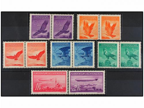 ** LIECHTENSTEIN. Yv. A9/13 (2), A15/16. 1934-36. Complete s