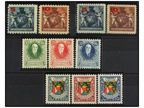 ** LIECHTENSTEIN. Mi. 61/62A, 61/62B, 72/74, 75/77. Complete