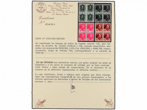 ** ESPAÑA. Ed. 310/23. SERIE COMPLETA en bloques de cuatro, 