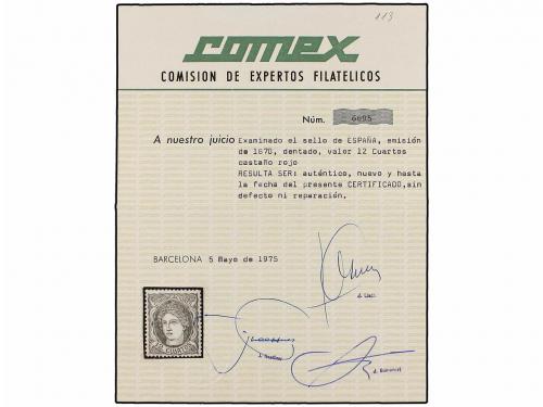 * ESPAÑA. Ed. 113. 12 cuartos castaño rojo. Excelente color