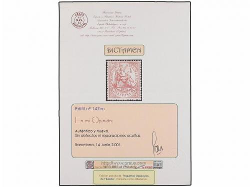 * ESPAÑA. Ed. 147ec. 25 cts. lila rosa ERROR DE COLOR. LUJO.