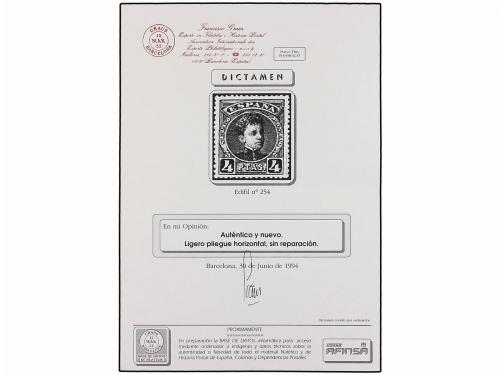 * ESPAÑA. Ed. 254. 4 pts. violeta. Centraje perfecto. MAGNÍF